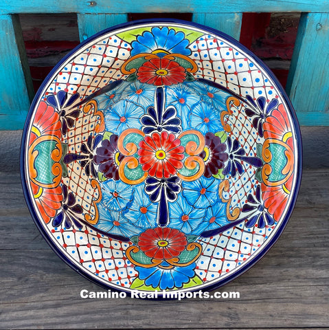 Talavera Pottery Large Salad Bowl Plate 16" TPSB12004