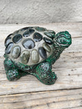 Concrete Cement Small Turtle With River Rocks Garden Decor