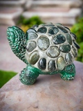 Concrete Cement Small Turtle With River Rocks Garden Decor