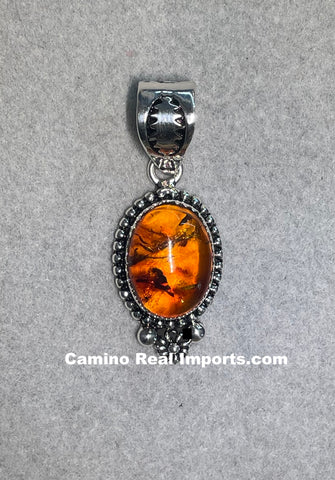 Sterling Silver Amber Pendant SSAP002