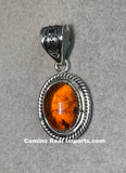 Sterling Silver Amber Pendant SSAP001