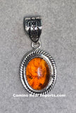 Sterling Silver Amber Pendant SSAP001