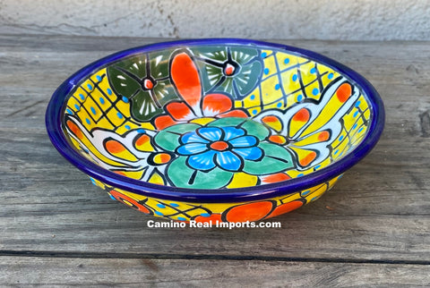 Mexican Talavera Pottery Bowl Plate 7.5" TPB75010