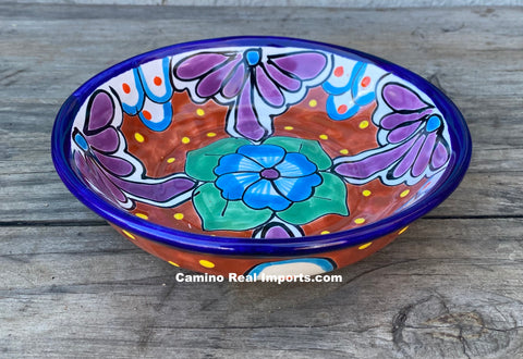 Mexican Talavera Pottery Bowl Plate 7.5" TPB75014