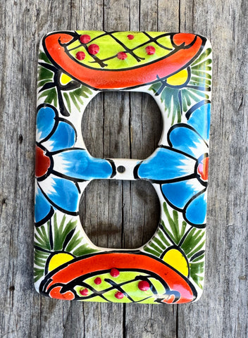 Mexican Talavera Pottery Outlet Switch Plate Tdsp002
