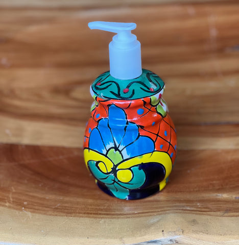 Mexican Talavera  Sunflower Lotion or Soap Dispenser TD012