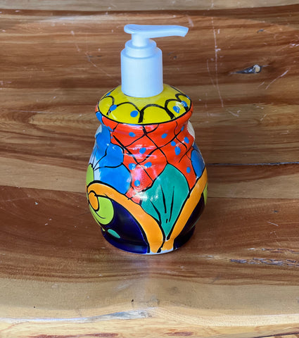 Mexican Talavera Lotion or Soap Dispenser TD025