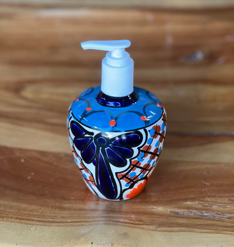 Mexican Talavera Lotion or Soap Dispenser TD026