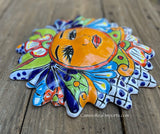 Mexican Wall Hanging Talavera Pottery Sun Face 9 1/2" TSM10005