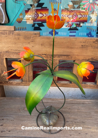4 Metal Flowers Yard Or Garden Decor MRFB031