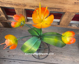 4 Metal Flowers Yard Or Garden Decor MRFB031
