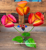 Metal Flower house Yard Or Garden Decor MRFB051