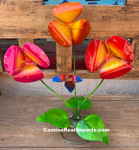 Metal Flower house Yard Or Garden Decor MRFB051