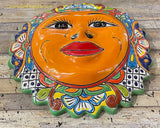 Mexican Wall Hanging Talavera Pottery Sun Face 14" TSL14010