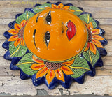 Mexican Wall Hanging Talavera Pottery Sun Face 16.5" TSL165002