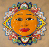 Mexican Wall Hanging Talavera Pottery Sun Face 16.5" TSL165004