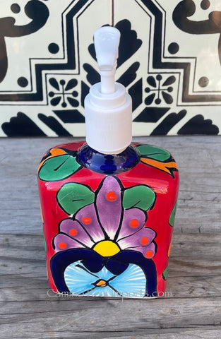 Mexican Talavera Lotion or Soap Dispenser TD024