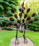 Metal Rock Rocking Peacock Yard Garden Ornament MTPCM005