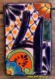 Talavera Tile House Numbers Multi Color Flower Design