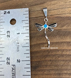 Sterling Silver Spiny Black Onix and Opal Dragonfly Pendant STSP0018