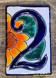 Talavera Tile House Numbers Sunflower Design