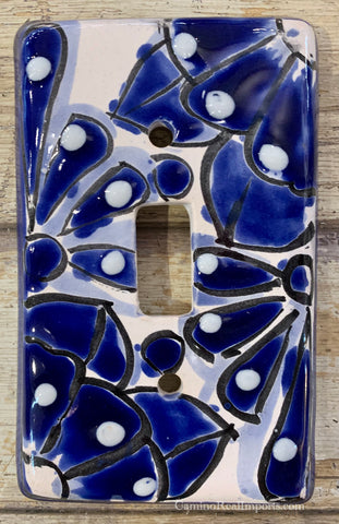 Mexican Talavera Pottery Single Toggle Switch Plate TTSP008