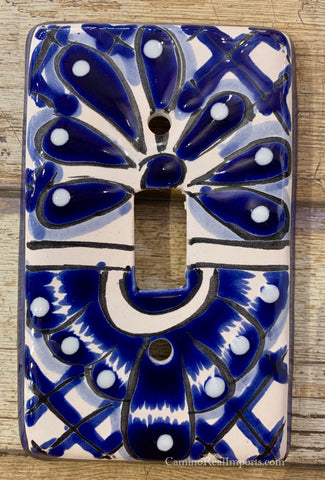 Mexican Talavera Pottery Single Toggle Switch Plate TTSP014
