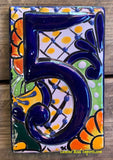 Talavera Tile House Numbers Multi Color Flower Design