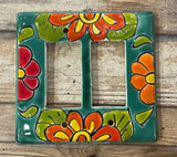 Talavera Pottery Double Rocker Switch Plate TDRSP027