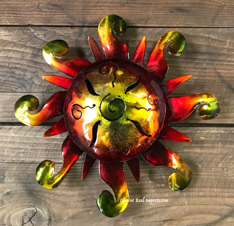 Wall Hanging Metal Sun 9"  MTS90016