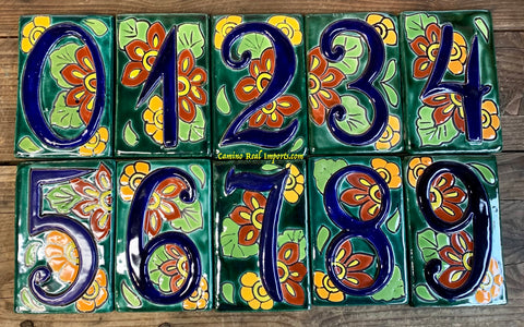 Talavera Tile House Numbers Green Design