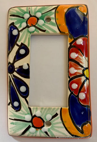 Mexican Talavera Pottery Rocker  Switch Plate TRSP020