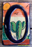 Talavera Tile House Numbers Cactus with Blue Border Desert Design