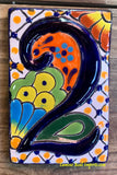 Talavera Tile House Numbers Multi Color Flower Design