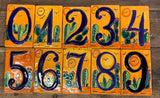 Talavera Tile House Numbers Cactus with Yellow Desert Design