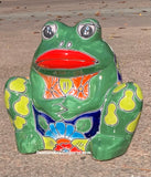 TALAVERA FROG FLOWER POT PLANTER TFP042