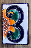 Talavera Tile House Numbers Sunflower Design