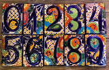 Talavera Tile House Numbers Multi Color Flower Design