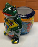 Talavera Frog Flower Pot Planter TFP8002