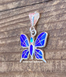 Sterling Silver Butterfly Lapis lazuli and Opal Inlay STSP008