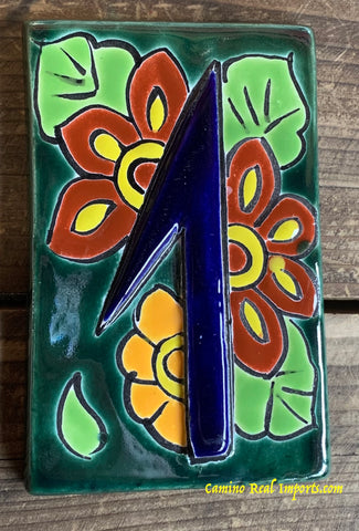 Talavera Tile House Numbers Green Design