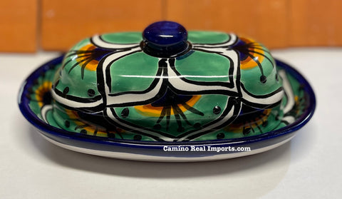 Talavera Pottery Butter Dish Hand Painted TBDMD002