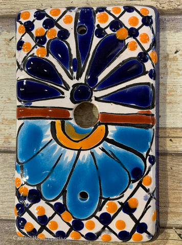 Mexican Talavera Cable Switch Plates TCSP012