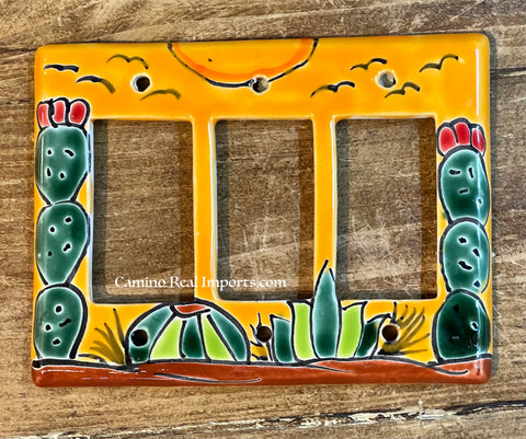 Talavera Pottery Triple Rocker Switch Plate T3RSP001