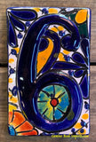 Talavera Tile House Numbers Multi Color Flower Design