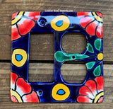 Talavera Pottery Double Switch Plate Toggle and Rocker TROSPDB004