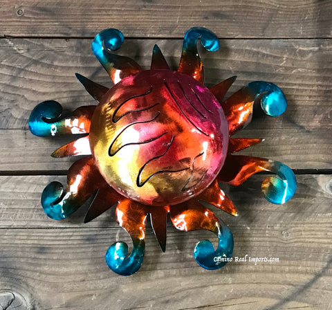 Wall Hanging Metal Sun 9"  MTS90011