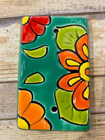 Mexican Talavera Pottery Blank Switch Plate TBSP005