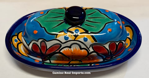Talavera Pottery Butter Dish Hand Painted TBDMD004