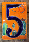 Talavera Tile House Numbers Cactus with Yellow Desert Design